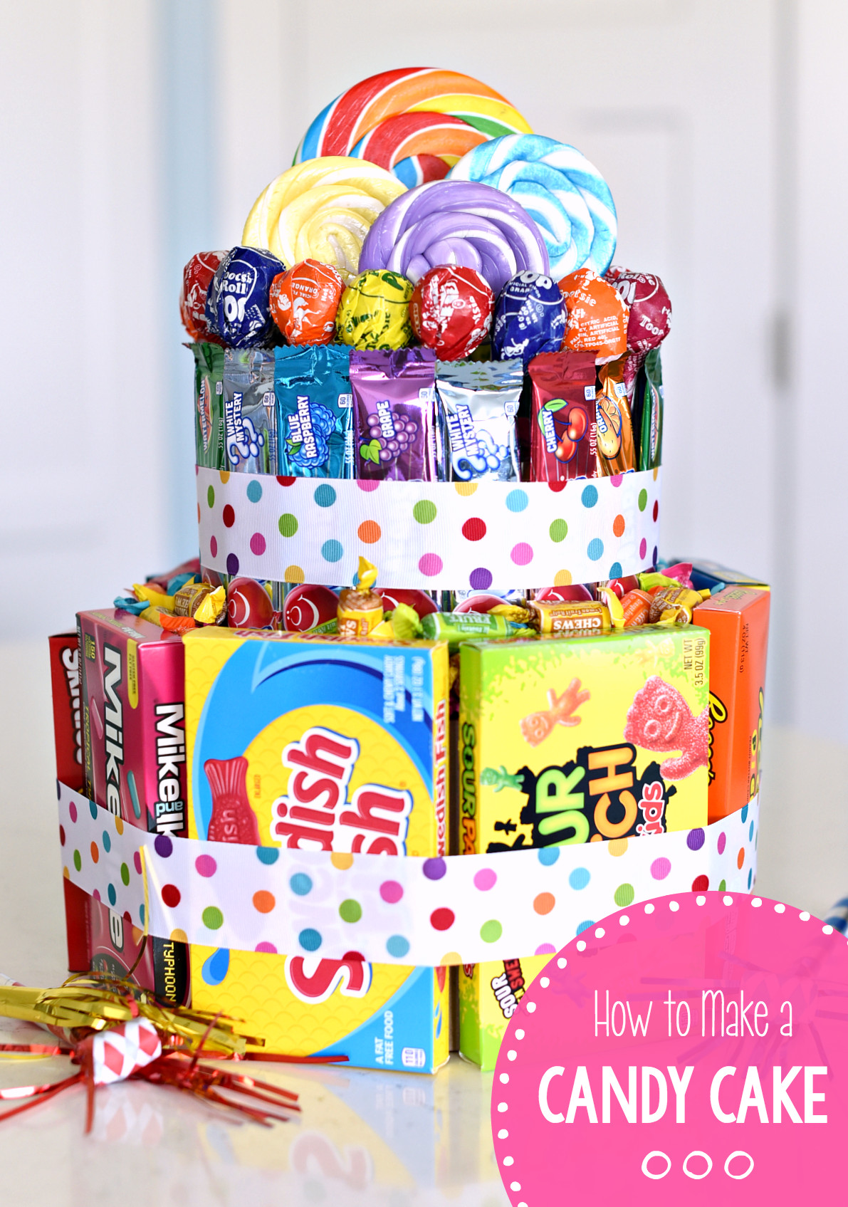Candy Birthday Cakes
 How to Make a Candy Cake – Fun Squared