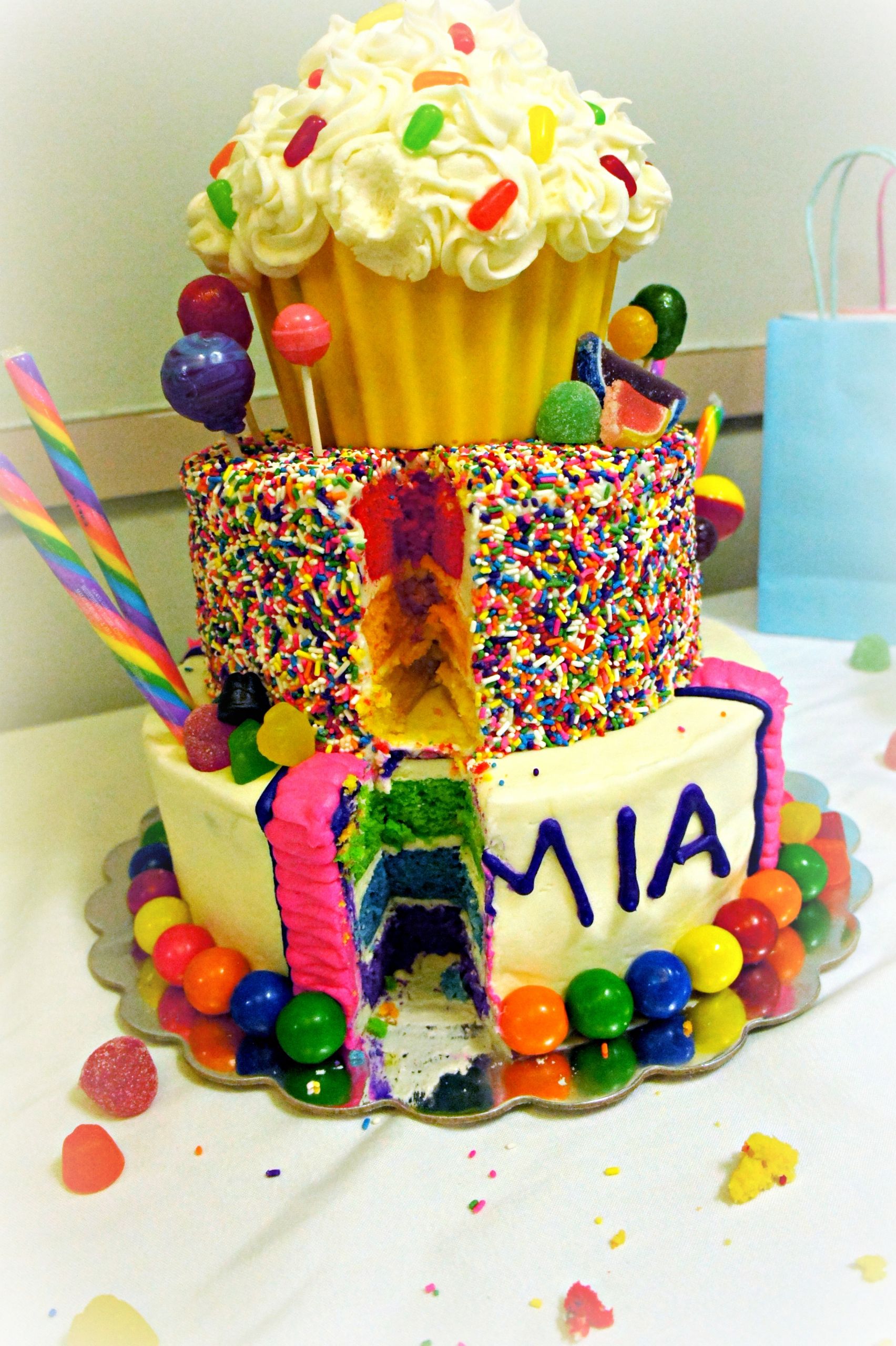 Candy Birthday Cakes
 Rainbow Candy Cake CakeCentral