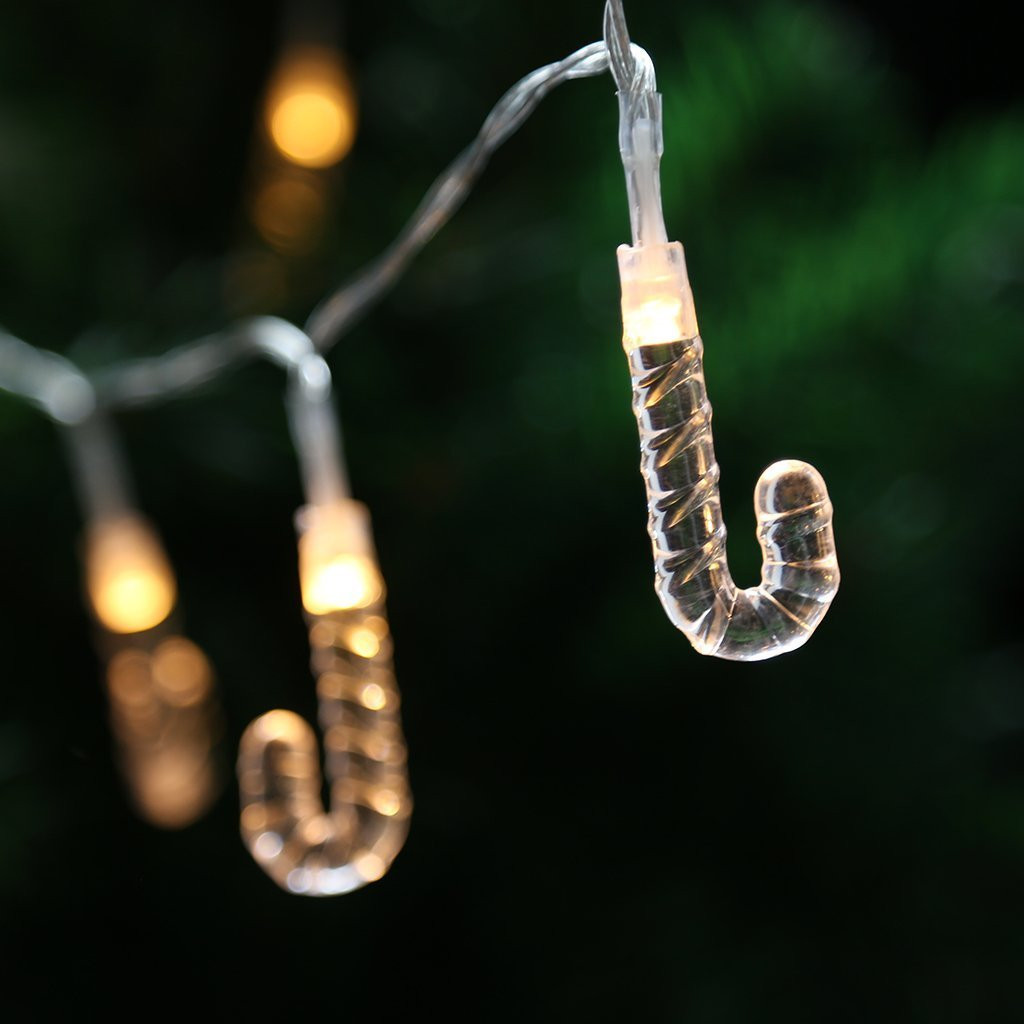 Candy Cane Led Christmas Lights
 Battery Powered 20 LED 3D Clear Candy Cane Lights $2 99