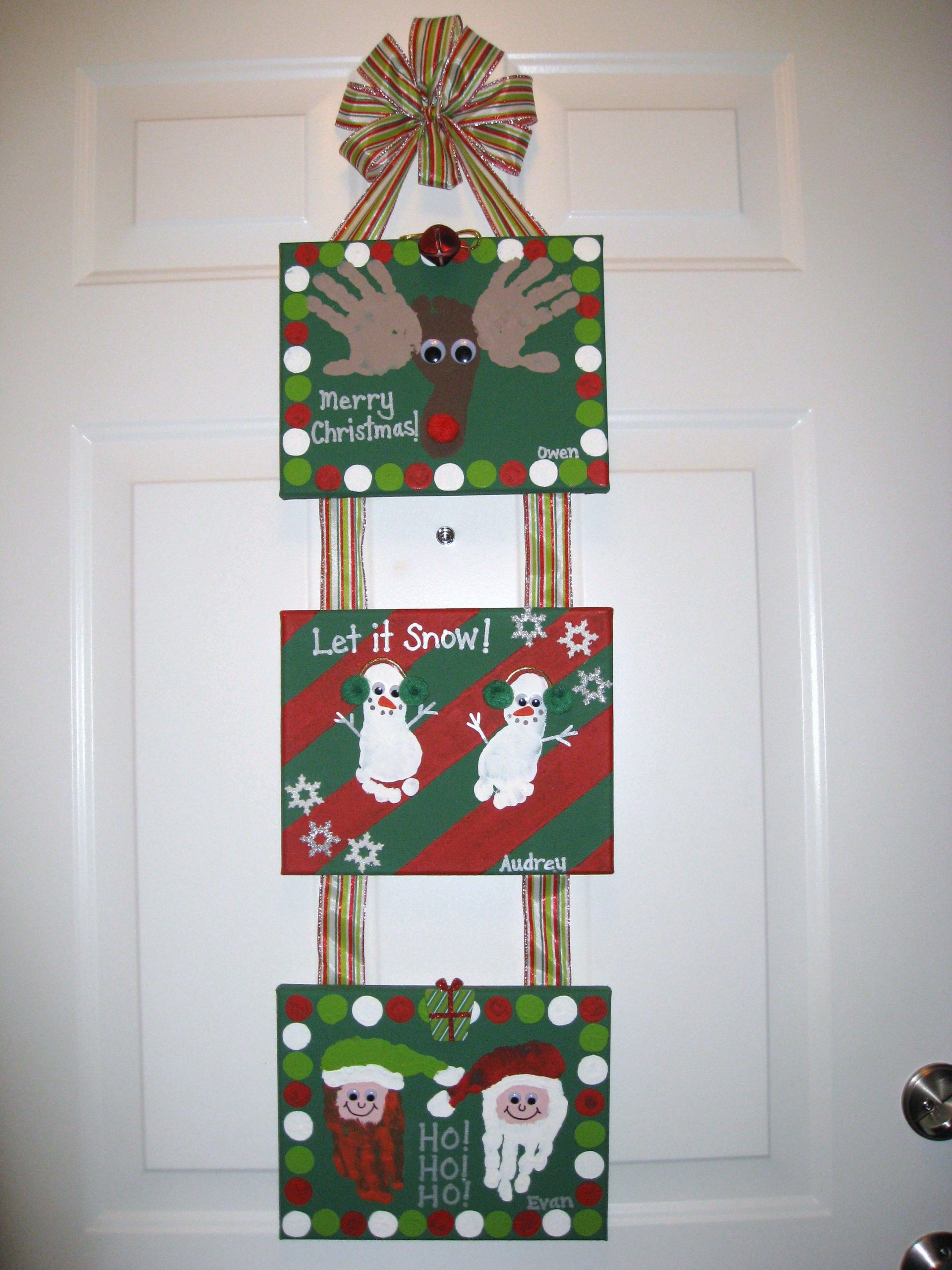 Canvas Crafts For Toddlers
 Christmas Handprint Footprint Canvas Craft