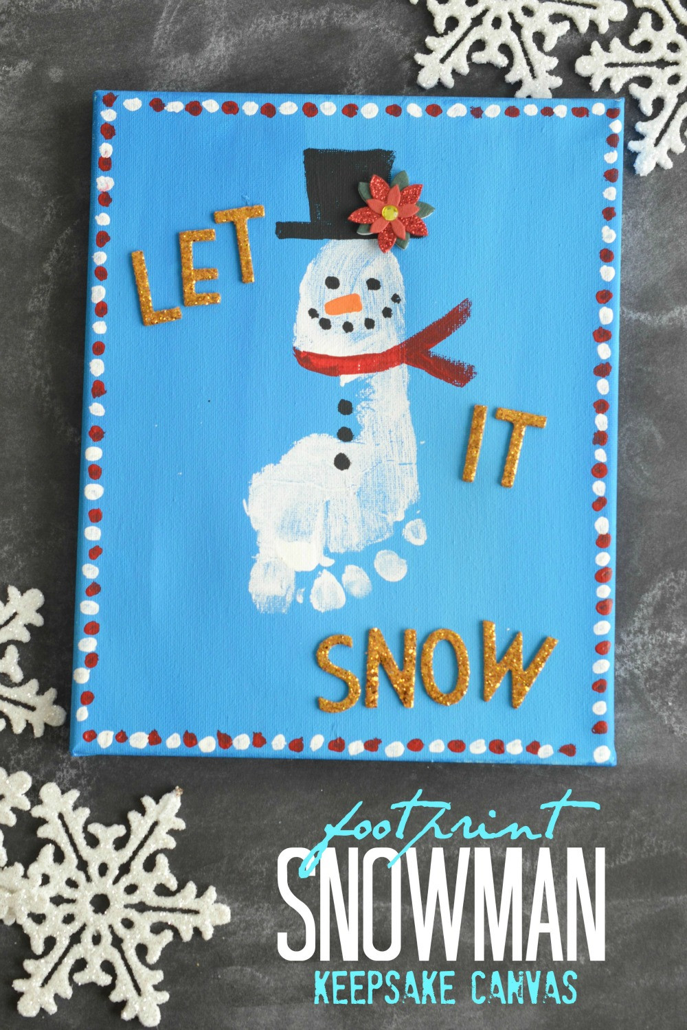 Canvas Crafts For Toddlers
 Footprint Snowman Keepsake Canvas