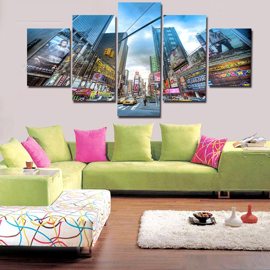 Canvas Painting For Living Room
 2017 New Hot 5 Pcs City Canvas Print Painting Living