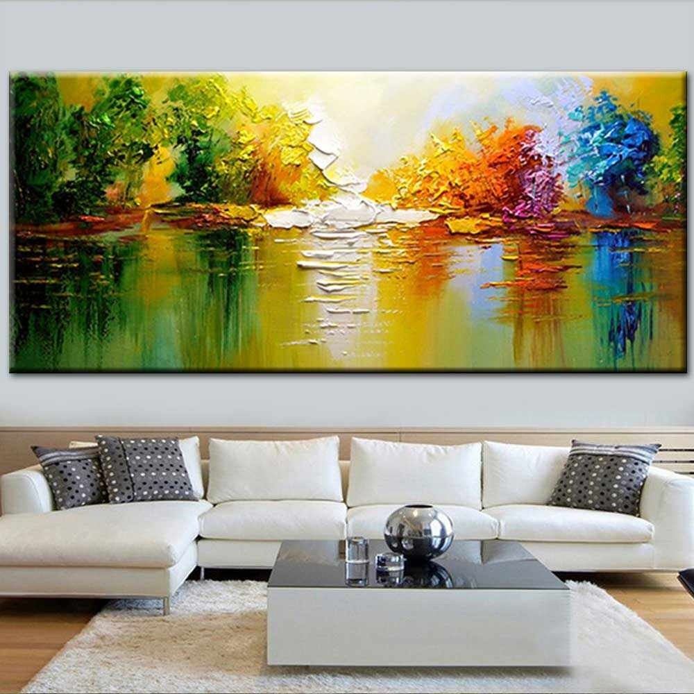 Canvas Painting For Living Room
 Hand Painted Modern Abstract Thick Impasto Canvas Oil
