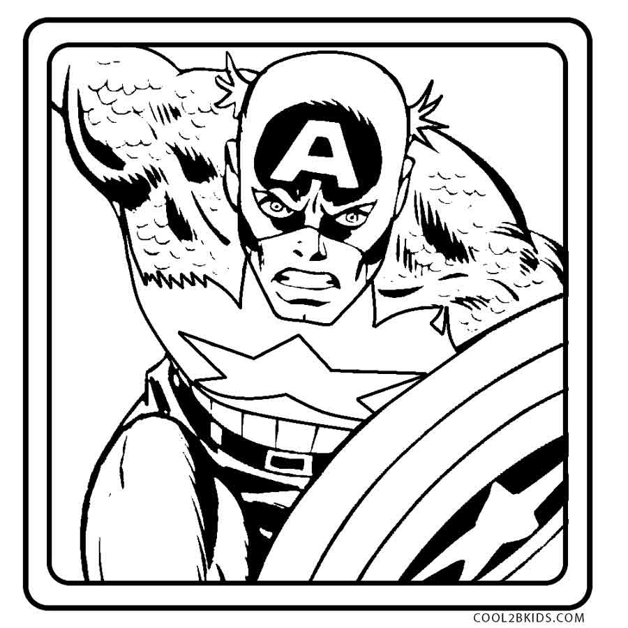 Captain America Printable Coloring Pages
 Free Printable Captain America Coloring Pages For Kids