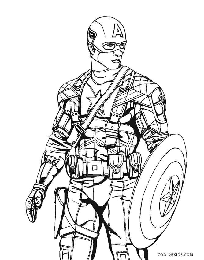 Captain America Printable Coloring Pages
 Free Printable Captain America Coloring Pages For Kids