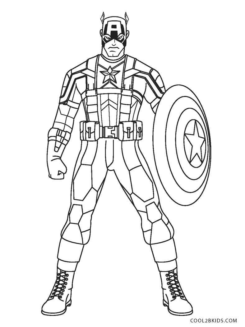 Captain America Printable Coloring Pages
 Free Printable Captain America Coloring Pages For Kids