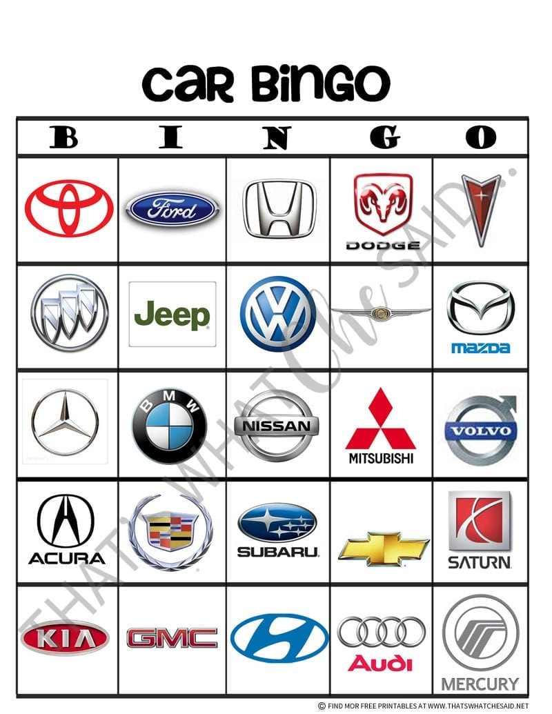 Car Activities For Adults
 Road Trip Bingo Game Free Printable That s What Che Said