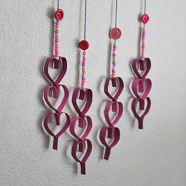 Cardboard Craft Ideas For Adults
 Cardboard Tube Dangling Hearts Crafts by Amanda