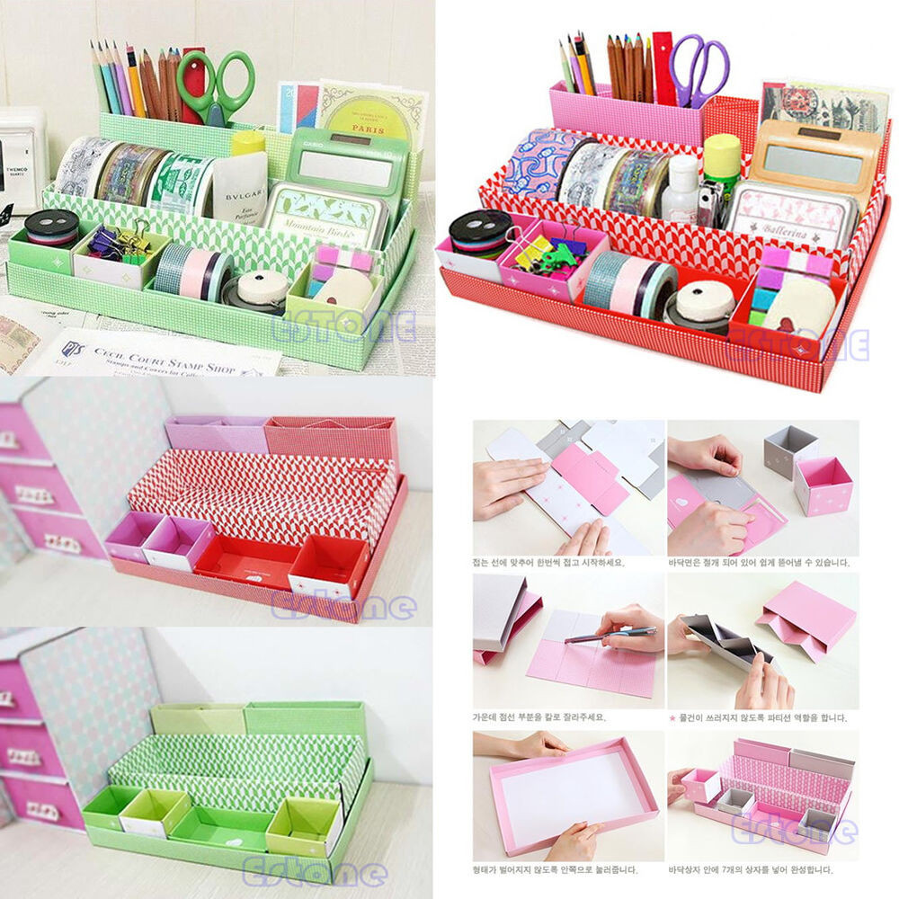 Cardboard Organizer DIY
 Paper Board Storage Stationery Cosmetic Makeup DIY Box