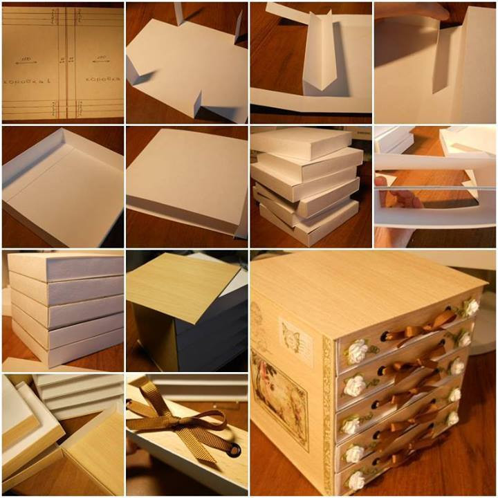 Cardboard Organizer DIY
 DIY 5 Drawer Cardboard Organizer