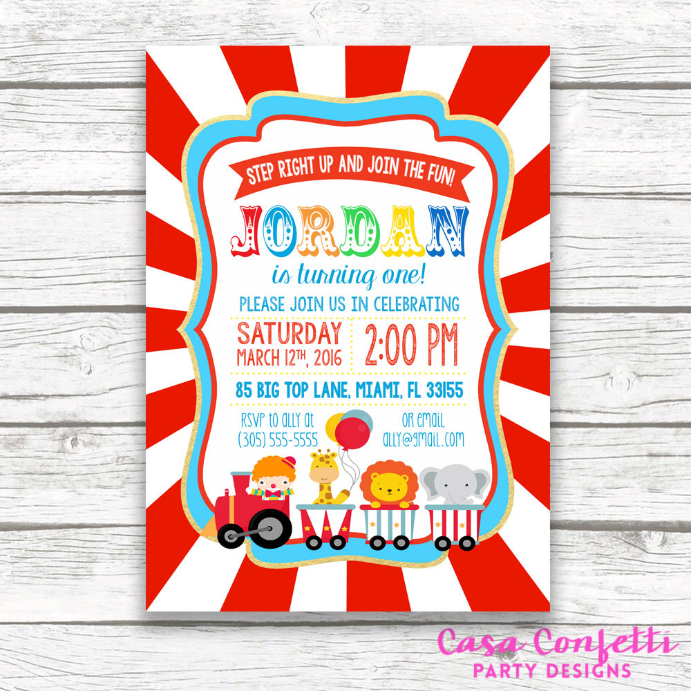 Carnival Themed Birthday Invitations
 Circus Birthday Invitation Circus Invitation Circus