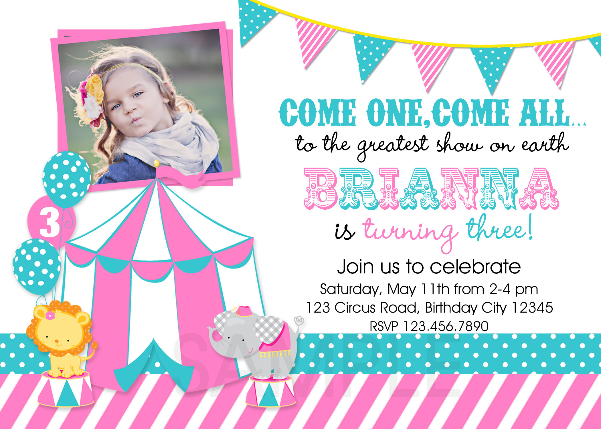 Carnival Themed Birthday Invitations
 Printable Birthday Party Invitations Circus Carnival