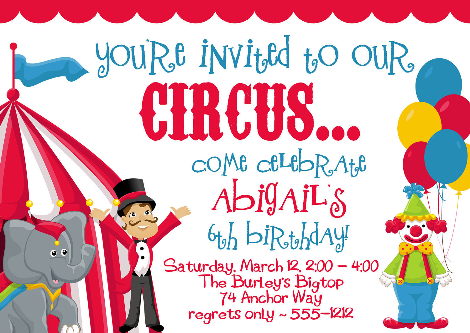 Carnival Themed Birthday Invitations
 Circus Carnival Birthday Party Invitations by