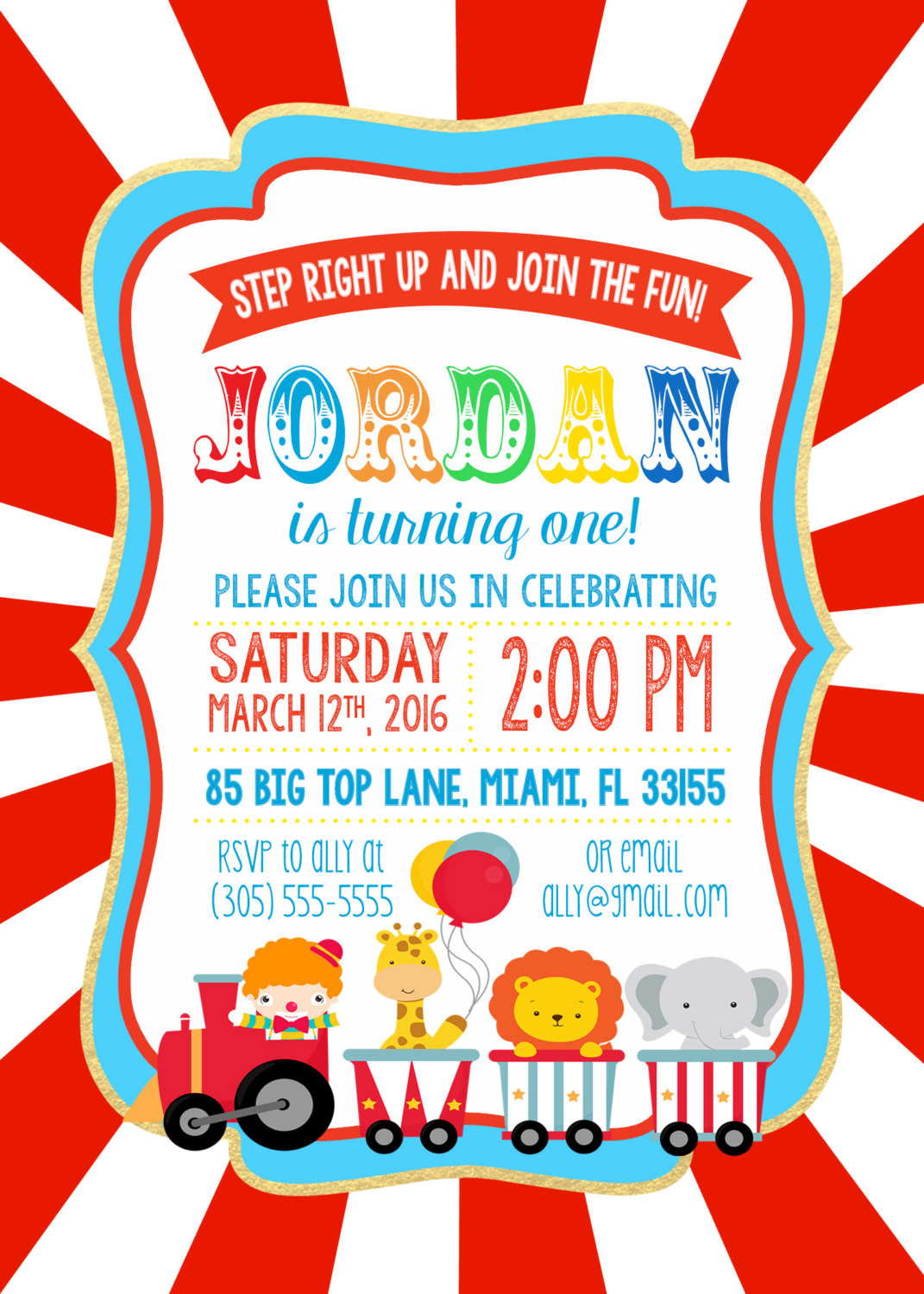 Carnival Themed Birthday Invitations
 Circus Birthday Invitation Circus Invitation Circus