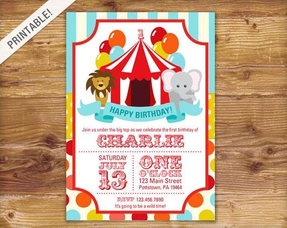 Carnival Themed Birthday Invitations
 First Birthday Carnival Invite Circus Invitation Carnival