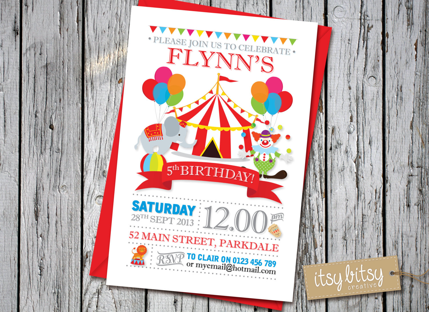 Carnival Themed Birthday Invitations
 Circus Birthday Invitation Carnival Theme 5th Birthday