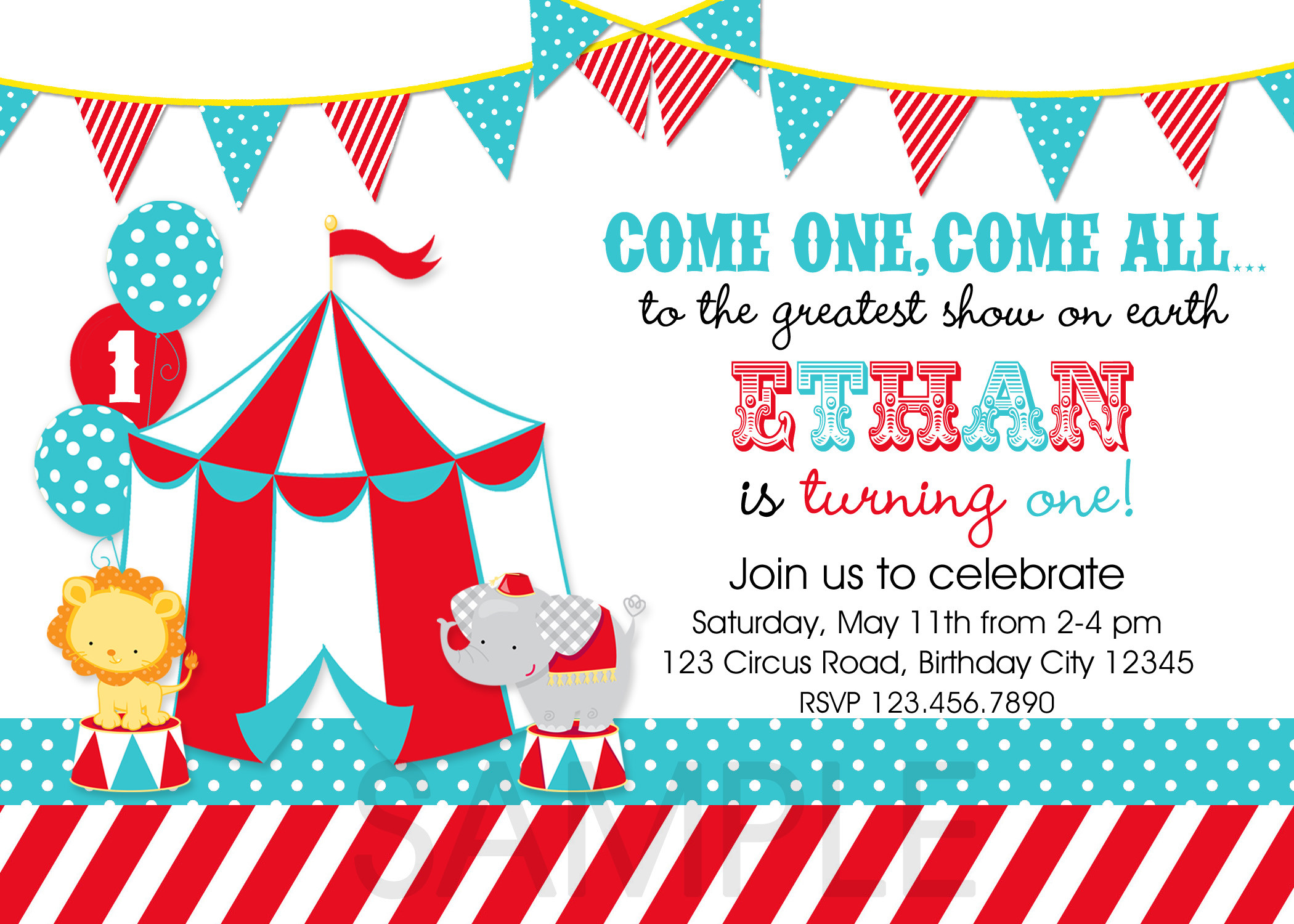 Carnival Themed Birthday Invitations
 Circus Themed Birthday Party Invitations – FREE PRINTABLE