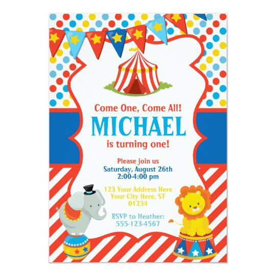 Carnival Themed Birthday Invitations
 Circus Birthday Invitation Carnival Theme