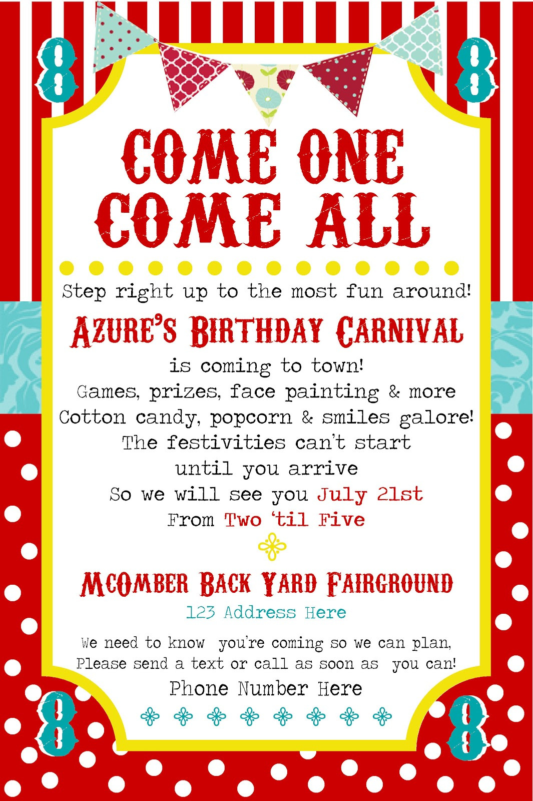 Carnival Themed Birthday Invitations
 SimplyCumorah Carnival Party Behind the Scenes