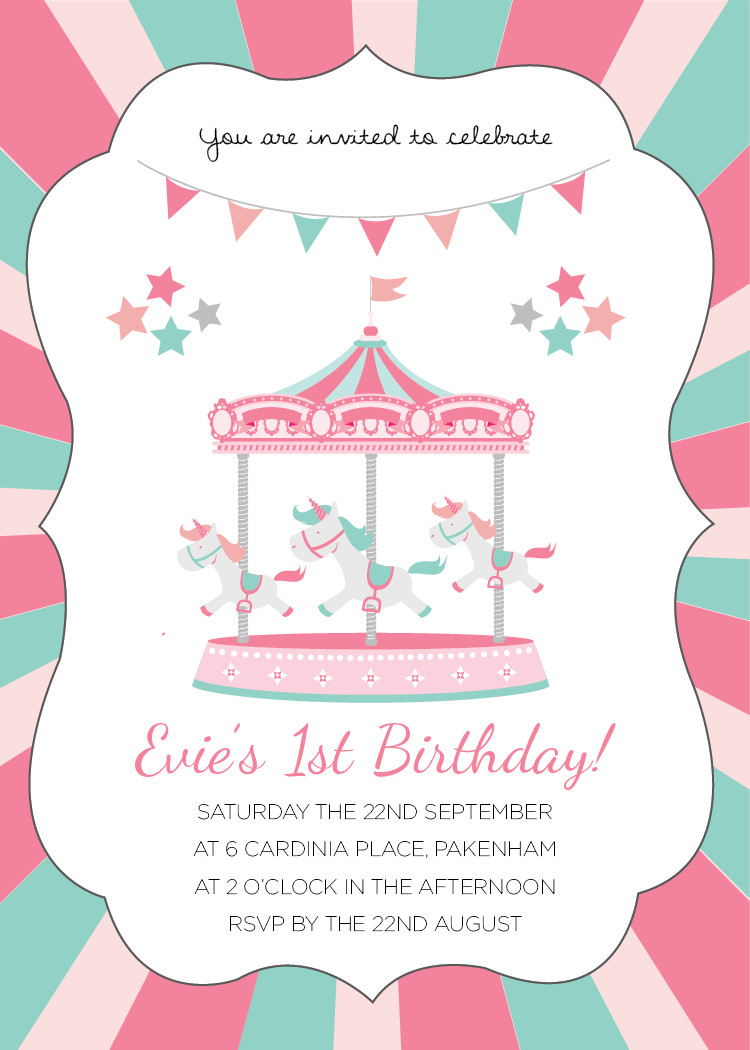 Carousel Birthday Invitations
 Carousel Birthday Invitations – Bagvania FREE Printable