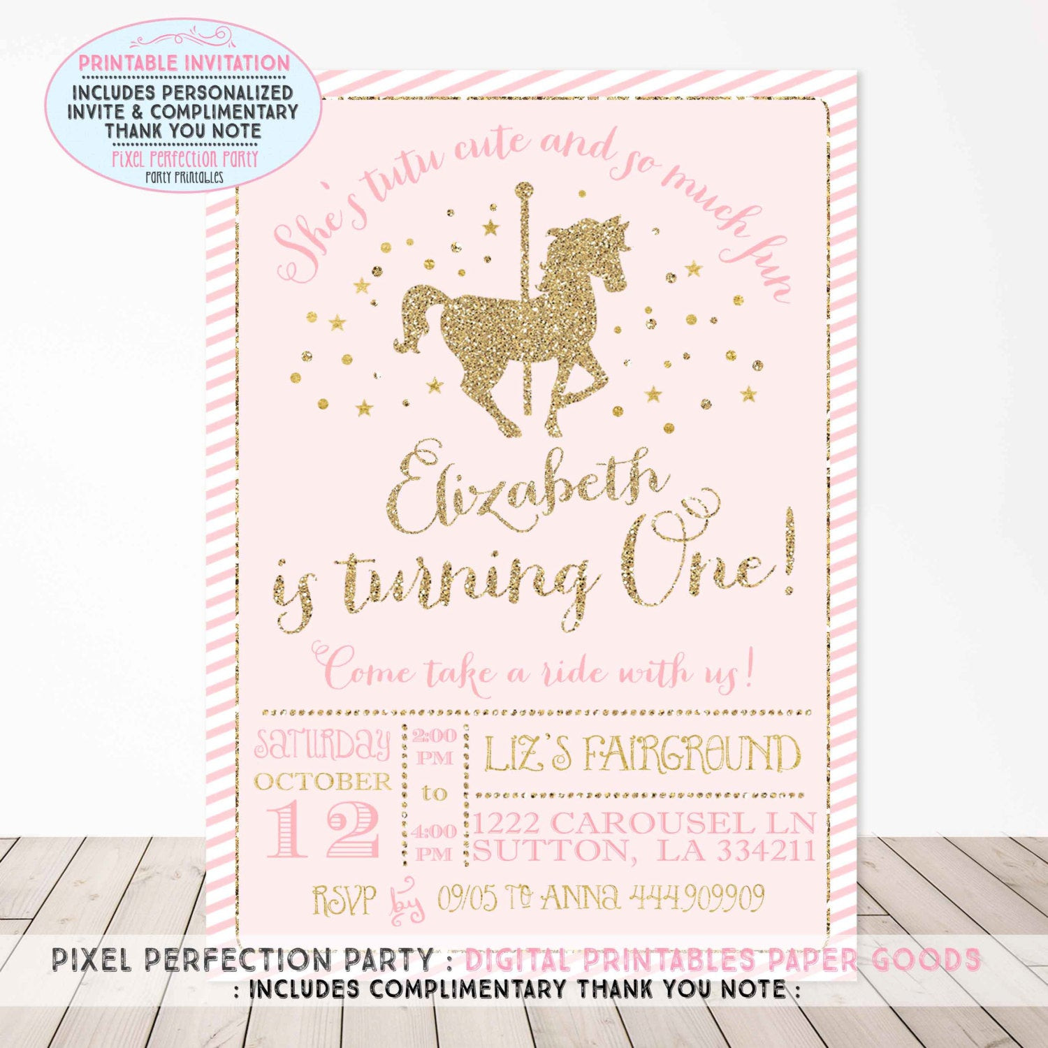 Carousel Birthday Invitations
 Carousel Birthday Invitation Carousel by PixelPerfectionParty