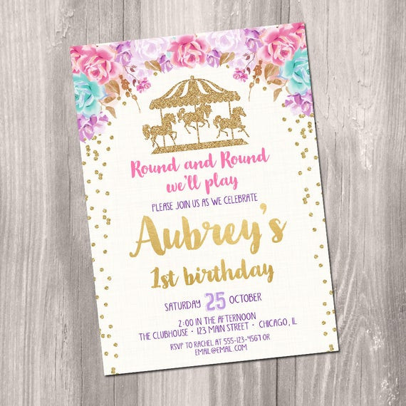 Carousel Birthday Invitations
 carousel birthday invitation carousel invites carousel party