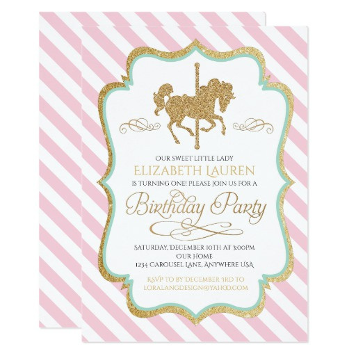 Carousel Birthday Invitations
 Carousel Birthday Invitation LadyPrints