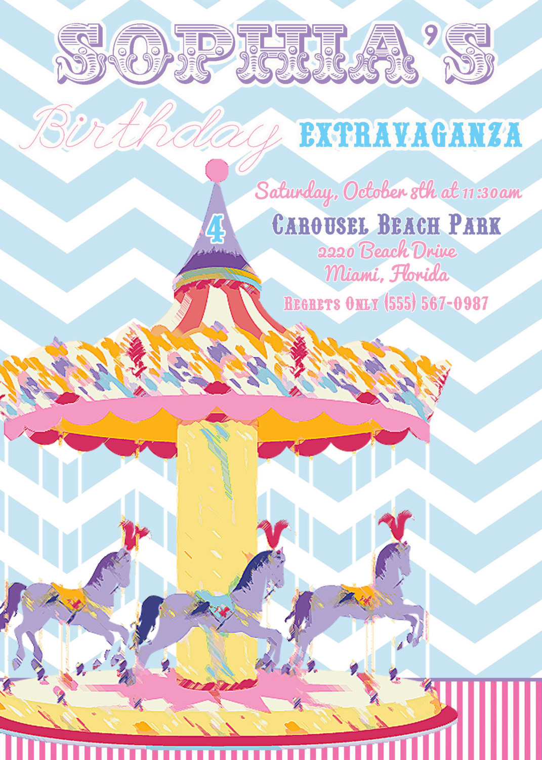 Carousel Birthday Invitations
 Carousel Birthday Invitations – Bagvania FREE Printable