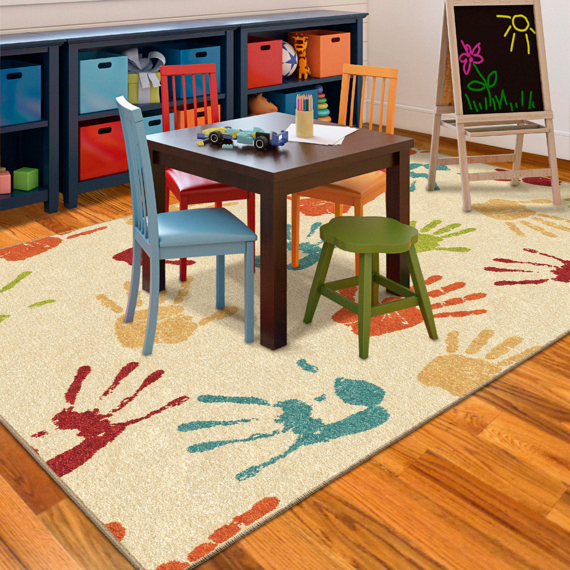 Carpet For Kids Bedroom
 Kids Hand Prints Area Rug Colorful Fun Kid s Bedroom