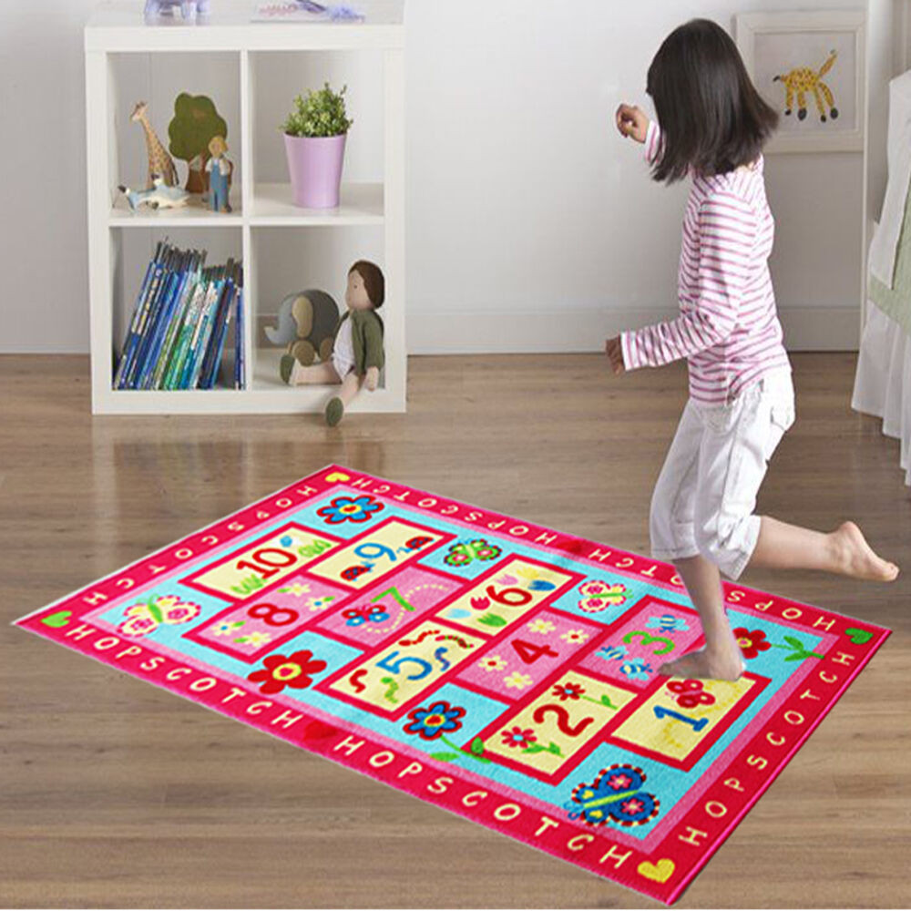 Carpet For Kids Bedroom
 PINK HOPSCOTCH KIDS SOFT RUGS BEDROOM GIRLS BOYS PLAYROOM