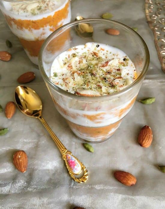 Carrot Recipes Indian
 Gajar ka Halwa with Almond Saffron Cream Layered Indian