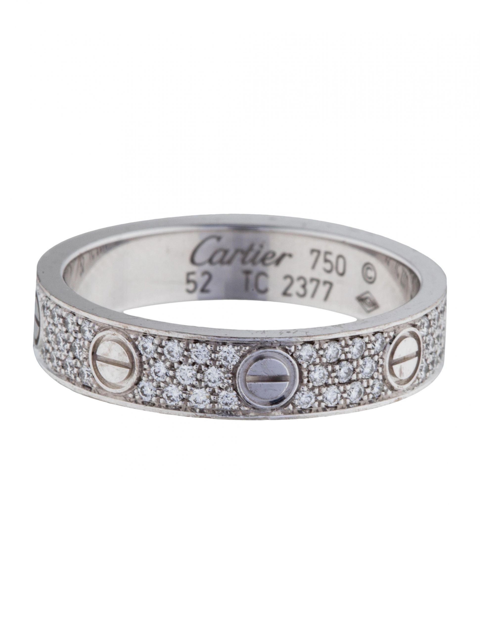 Cartier Wedding Bands Mens
 Cartier Diamond Paved Love Wedding Band Rings CRT