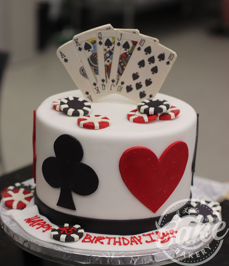 Casino Birthday Cakes
 1 Tier Casino Themed Birthday Cake