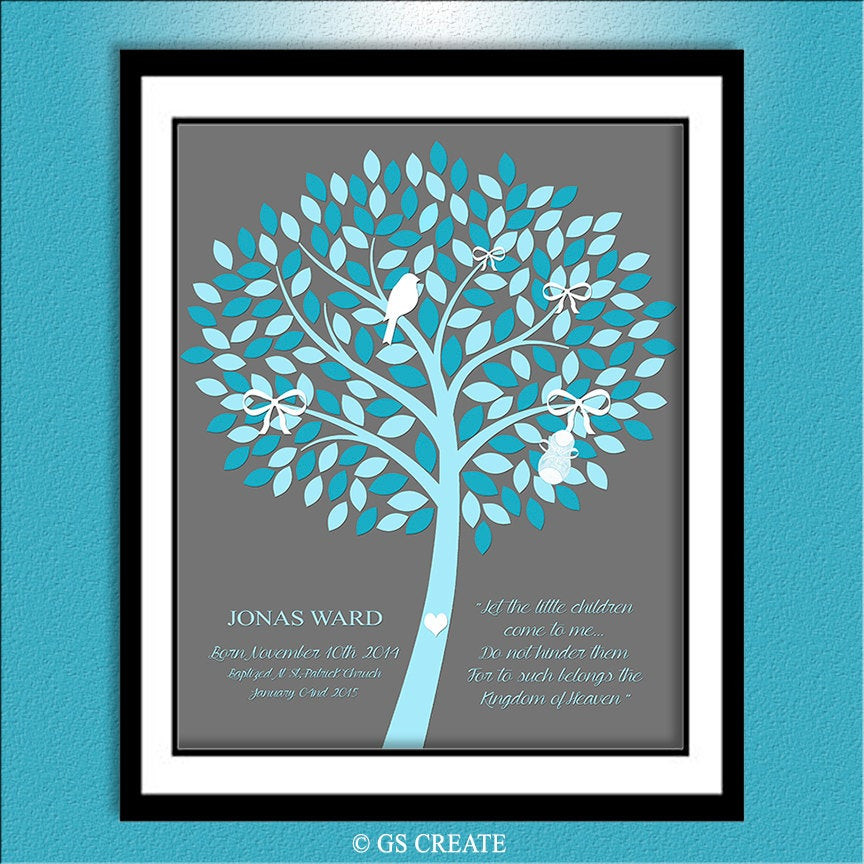 Catholic Child Gifts
 BAPTISM BABY BOY Gifts Gift Prints Tree Catholic by GScreate