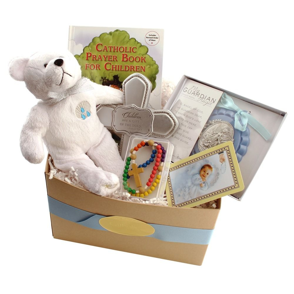Catholic Child Gifts
 Catholic Baptism Gift Basket for Baby Boy $59 95