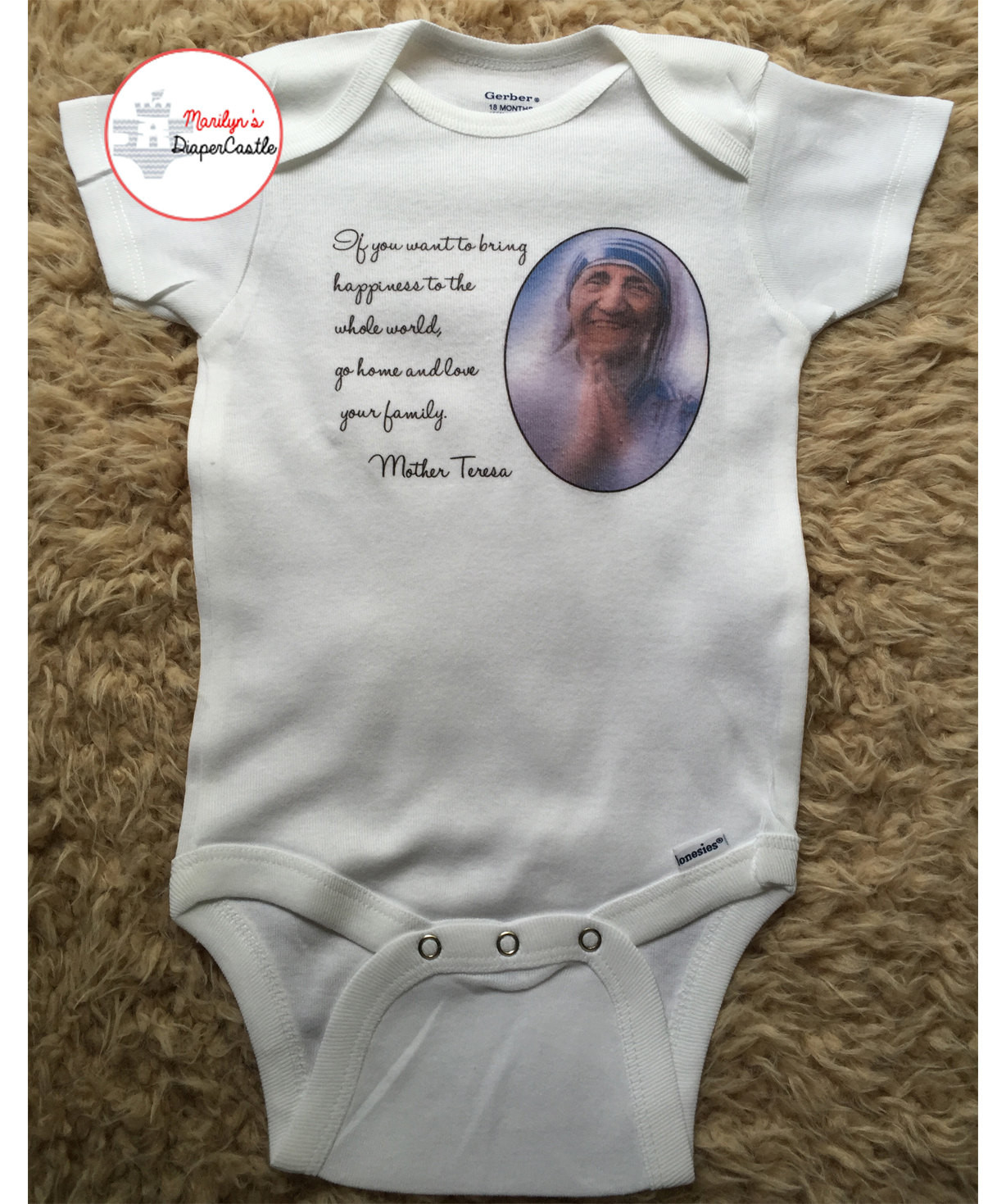 Catholic Child Gifts
 Mother Teresa Baby esie Saint Catholic Baby Gift Catholic