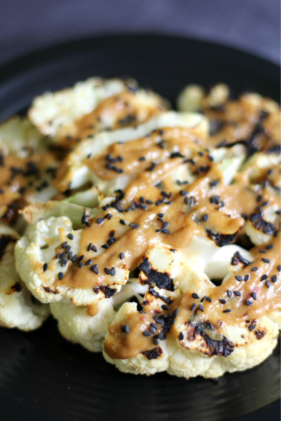 Cauliflower Steaks Grilled
 Grilled Ginger Cauliflower Steaks with Tahini Sauce