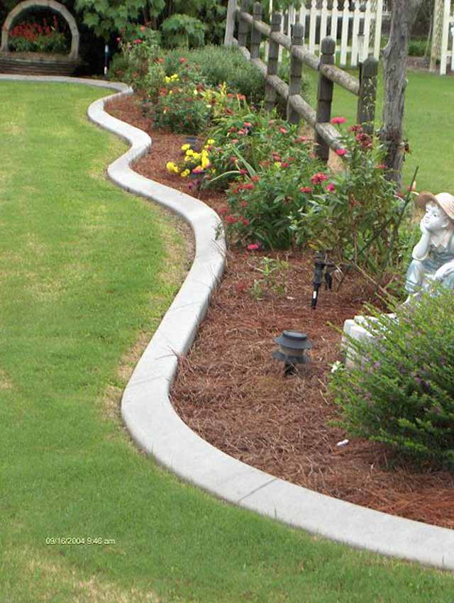 Cement Landscape Edging
 Concrete Curbs Lawn Edging Garden Edging Image Gallery