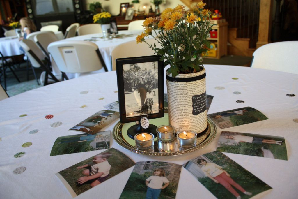 Centerpiece Ideas For 80Th Birthday Party
 just what i squeeze in 80th Birthday Celebration