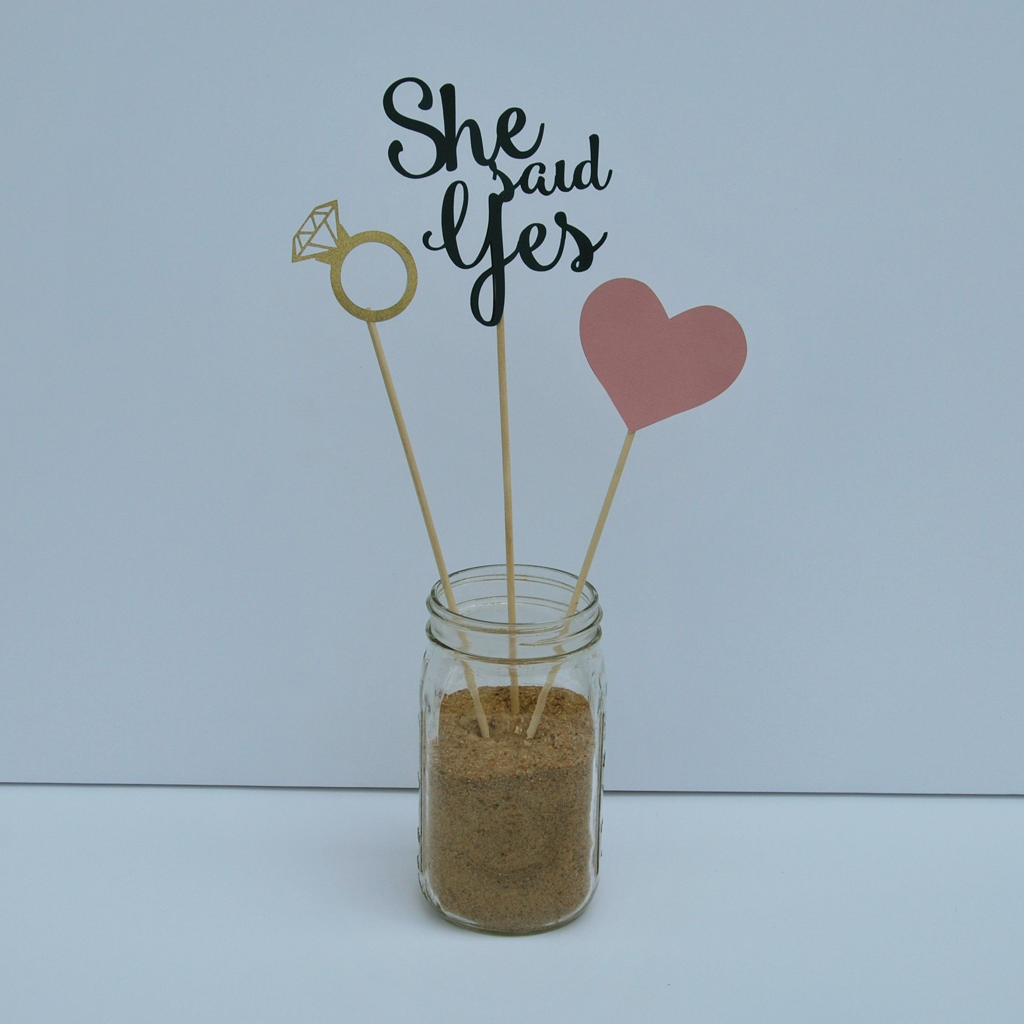 Centerpiece Ideas For Engagement Party
 "She Said Yes" Engagement Party Centerpiece for Pinterest