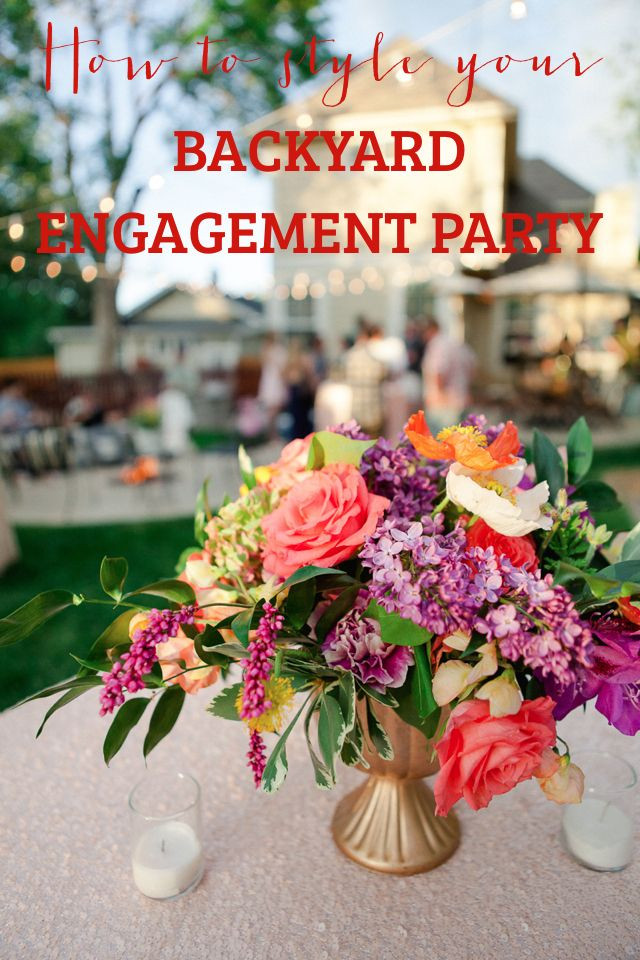 Centerpieces For Engagement Party Ideas
 how to style a backyard engagement party
