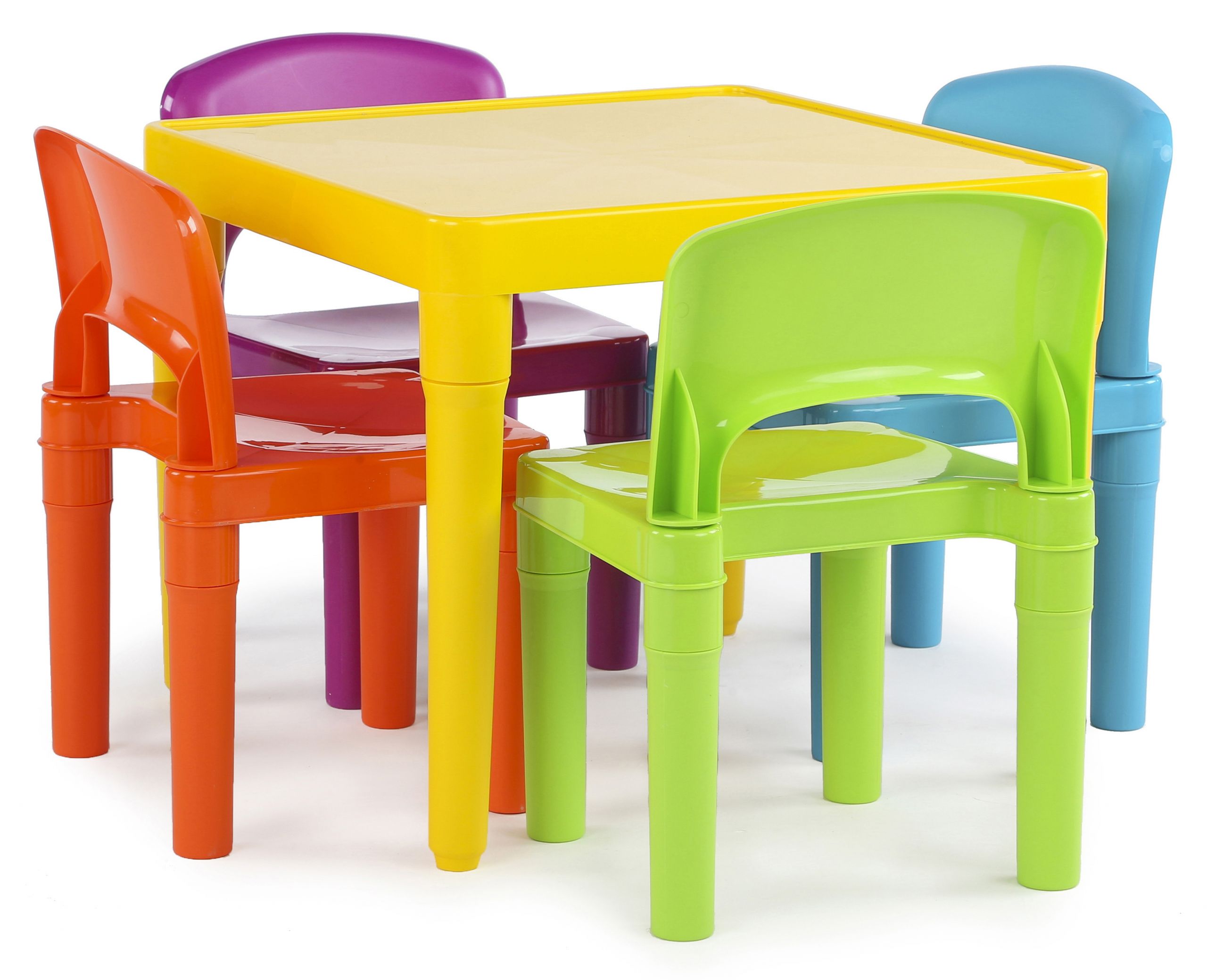 Chair For Kids
 Tot Tutors Kids Plastic Table and 4 Chairs Set Vibrant Colors