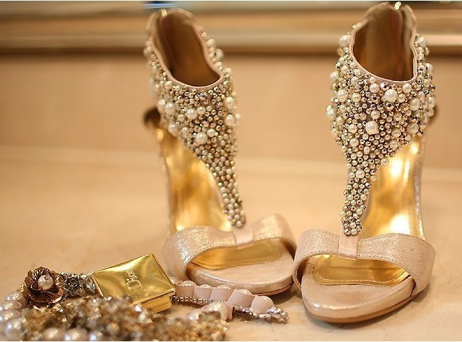 Champagne Color Wedding Shoes
 Gold wedding shoes star champagne color bride wedding