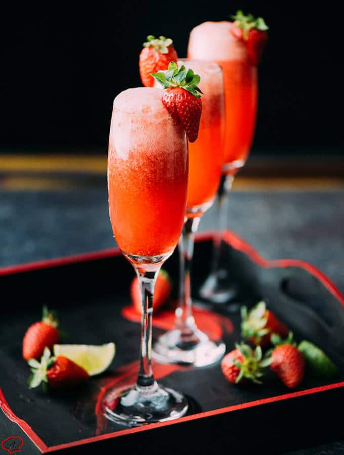 Champagne Drinks Recipe
 Lime Strawberry Champagne Give Recipe