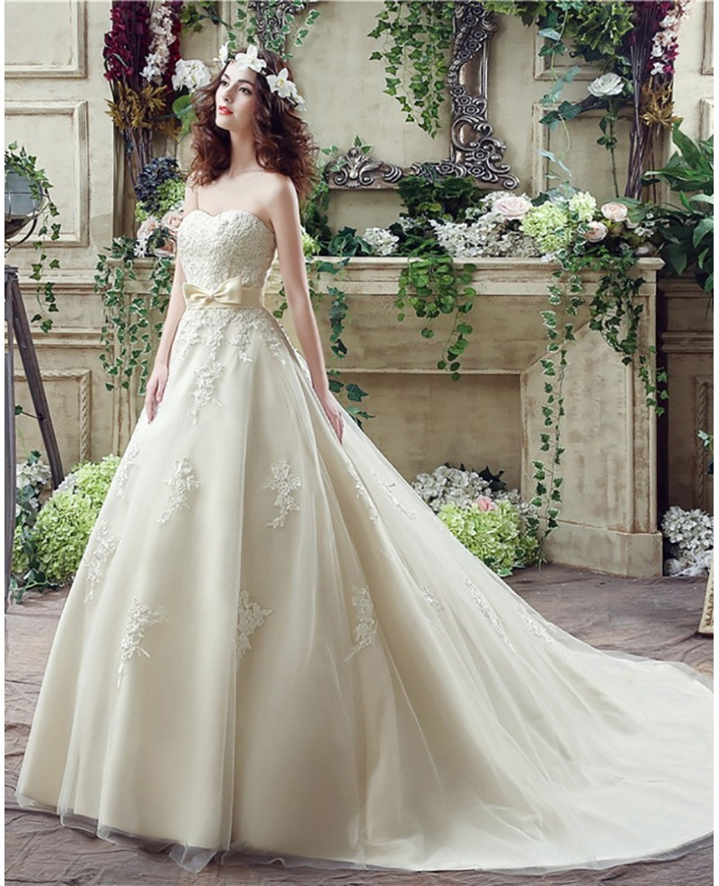 Champagne Wedding Dress
 Casual Champagne Bridal Dress Ball Gown For 2018 Weddings