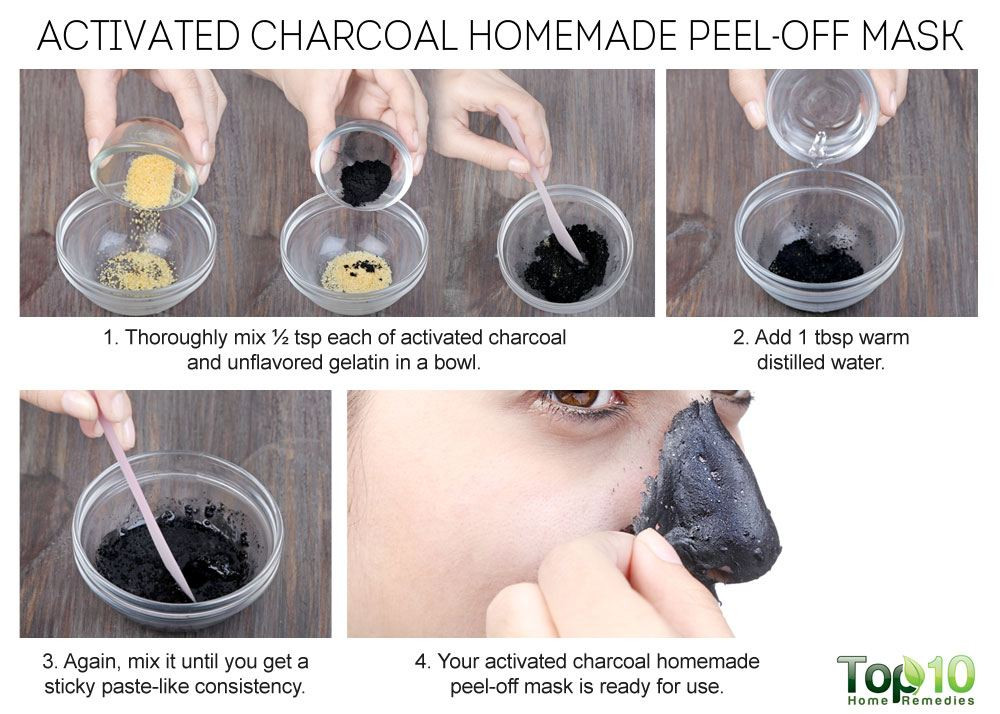 Charcoal Mask Peel DIY
 Homemade Peel f Masks for Glowing Spotless Skin
