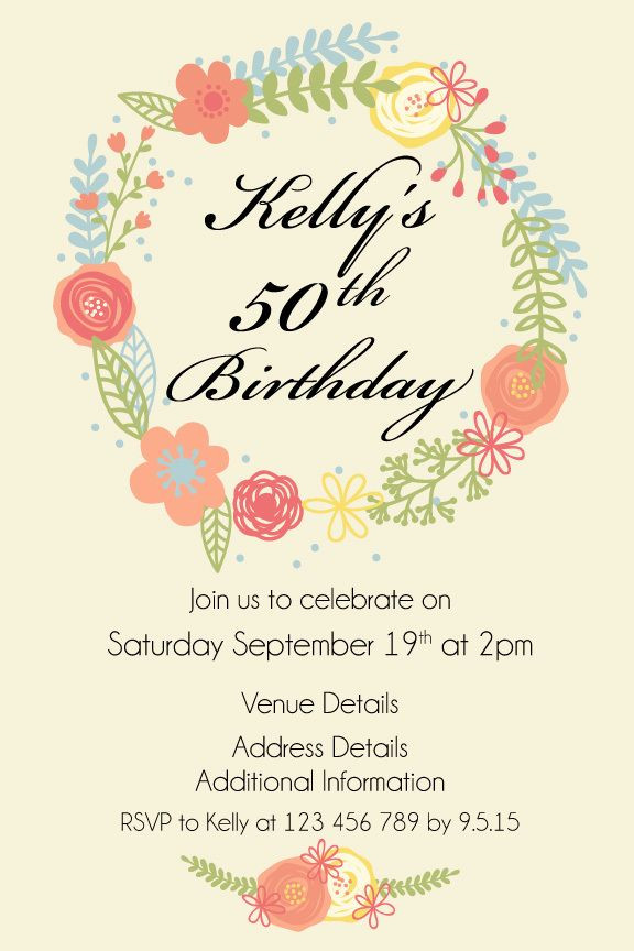 Cheap 50th Birthday Invitations
 50th Women s Birthday Party Invitation Template Rustic