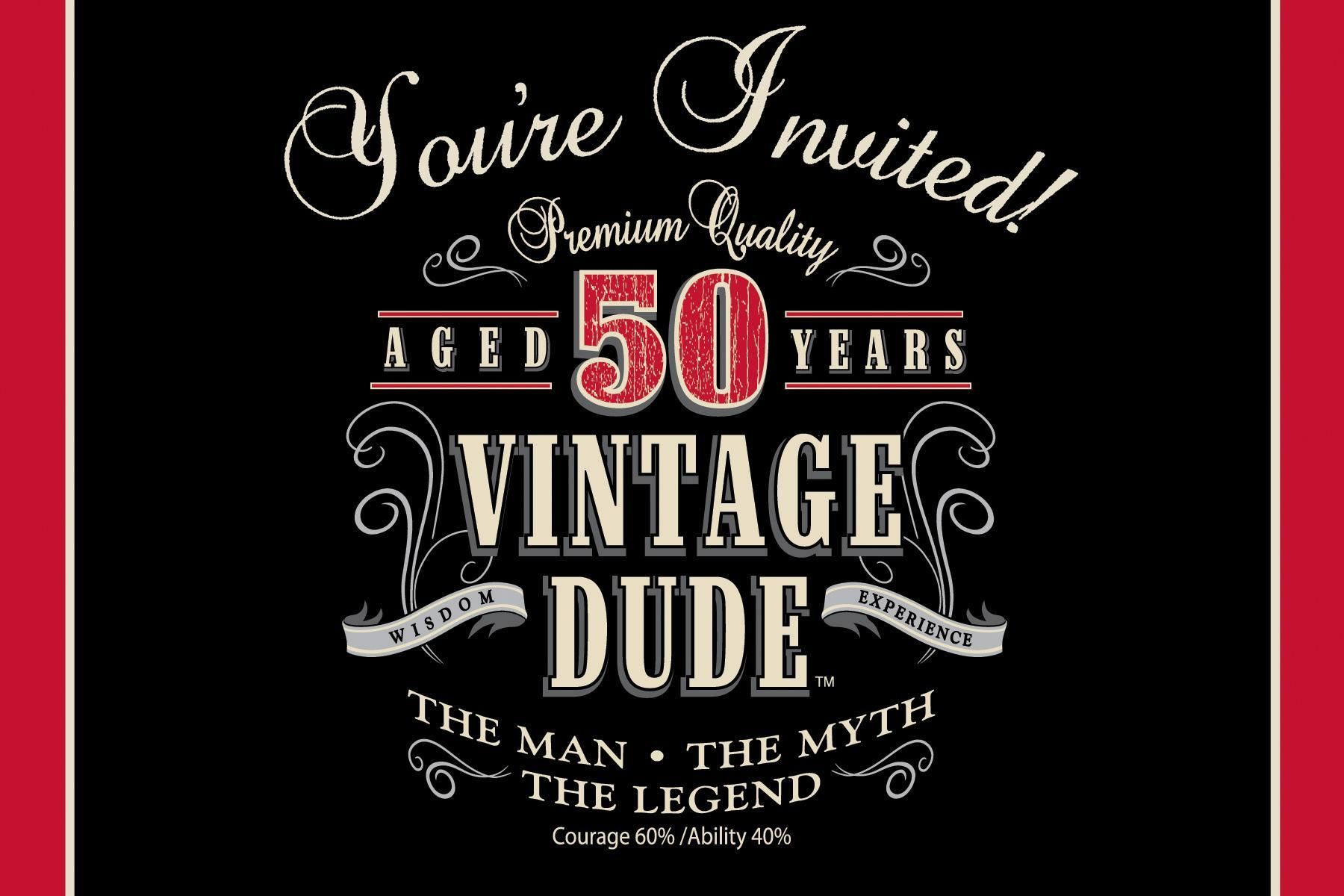 Cheap 50th Birthday Invitations
 Vintage Dude Invitation 50th 48 case