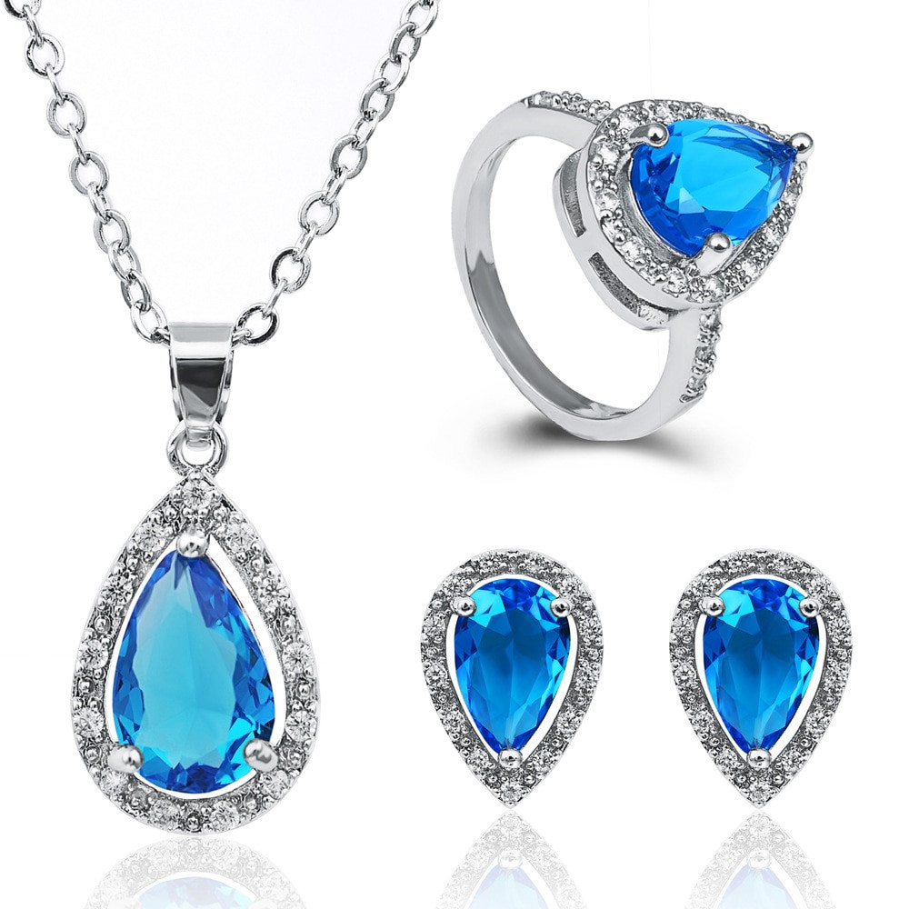 Cheap Bridal Jewelry Sets
 Fashion 925 sterling silver Indian Crystal Jewelry