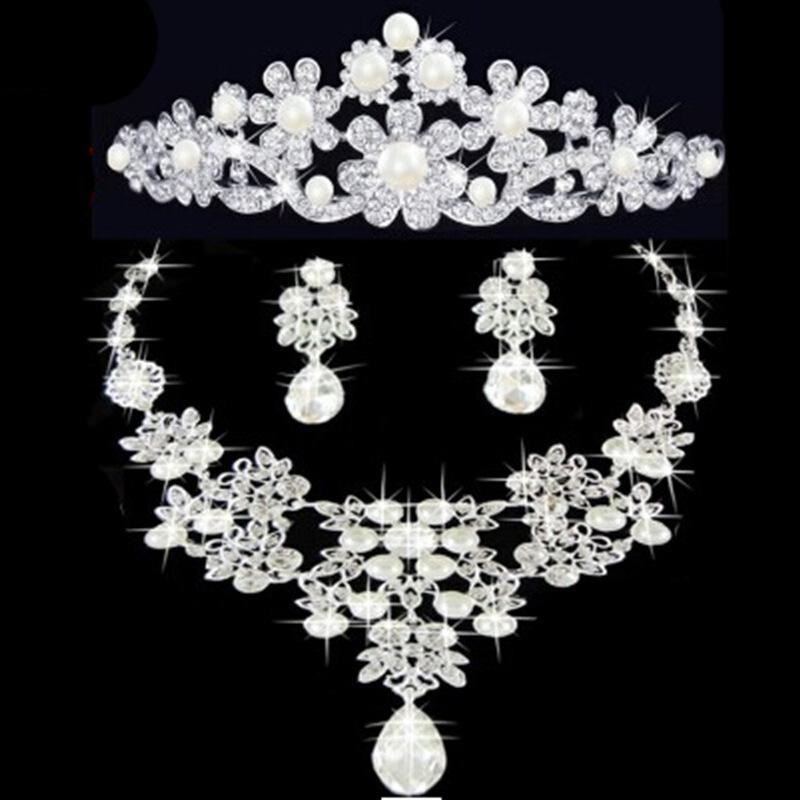 Cheap Bridal Jewelry Sets
 2019 Matching Jewelry Sets Tiaras Necklace And Earrings